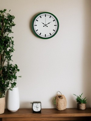 Bucuks 36 cm Yeşil Sade Dekoratif Duvar Saati