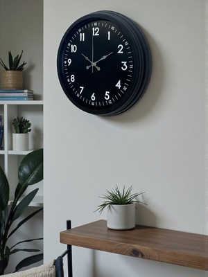 Bucuks Pure Dark Black 40 cm Metal Duvar Saati