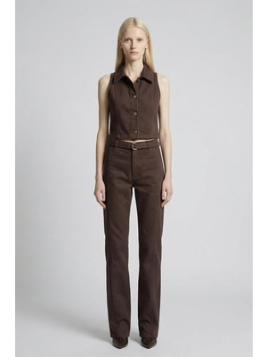 Rays 0081 Sıfır Kol Yelek Pantolon Takım Kahve