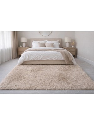 Eyprich Kuzu Post Peluş Süet Taban Ince Halı - Yumuşak Dokulu