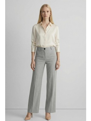 Rays 8450A Düğmeli Geniş Paça Pantolon Gri