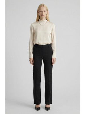 Rays 8450A Düğmeli Geniş Paça Pantolon Siyah