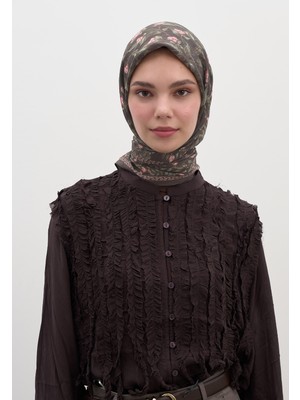 Fresh Leana Desen Pamuklu Viskon Eşarp Çikolata Kahve