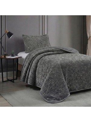 Altınpamuk Soft Battaniye Tek Kişilik 180 x 240 Antrasit Yastık Kılıfı Hediyeli