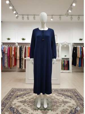 My Teks  Desenli Esnek Geniş &  Rahat Tesettür Elbise