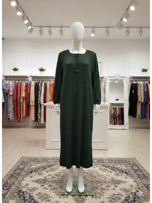 My Teks  Desenli Esnek Geniş &  Rahat Tesettür Elbise