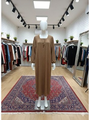 My Teks  Desenli Esnek Geniş &  Rahat Tesettür Elbise