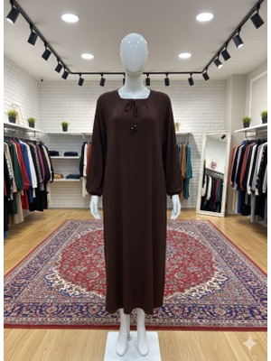 My Teks  Desenli Esnek Geniş &  Rahat Tesettür Elbise