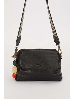 Lêvi D'or Siyah Boncuk Aksesuar Detaylı Omuz Çantası