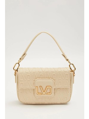 Levidor Krem Kısa Askılı Dokulu Omuz Çantası