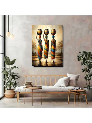 Artprinta Afrikalı Kadınlar Kanvas Tablo – Etnik ve Renkli Modern Duvar Dekoru