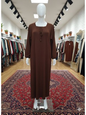 My Teks  Desenli Esnek Geniş &  Rahat Tesettür Elbise