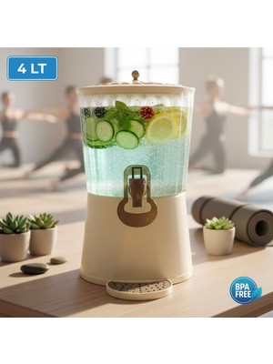 Le Paris 4 Lt Musluklu Su ve Limonata Sebili - Ayaklı Detoks Şerbetlik