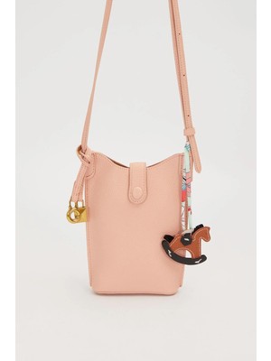 Levidor Pembe Atlı Charm Detaylı Omuz Çantası