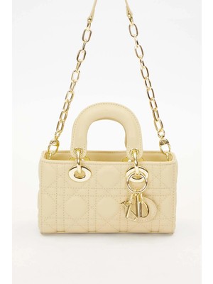 Lêvi D'or Sarı Gold Zincir Detaylı Omuz Çantası