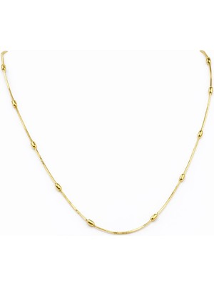 Sacha Oval Biyeli Yılan Zincir Kolye