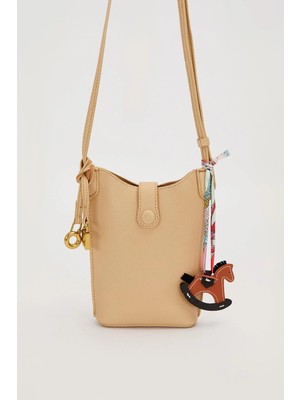 Levidor Nude Atlı Charm Detaylı Omuz Çantası