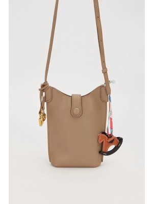 Levidor Gri Atlı Charm Detaylı Omuz Çantası