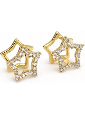 Sacha Taşlı Yıldız Figürlü Halka Küpe