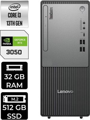 Lenovo Thinkcentre Neo 50T Intel Core I3 13100 32GB 512GB SSD RTX3050/6GB W11H Masaüstü Bilgisayar & Per4 USB Bellek 12UB0009TRP505