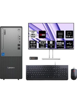 Lenovo Thinkcentre Neo 50T Intel Core I5 14400 32GB 1tb SSD RX550/4GB 23.8" Fhd Monitör W11H Masaüstü Bilgisayar & Per4 USB Bellek 12UAS1CF00P686