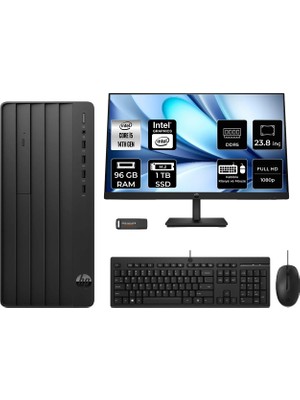HP Prodesk 2 i5 14400 96GB RAM 1TB SSD 23.8" FHD FreeDOS B70VQATPN618 Masaüstü Bilgisayar + Per4 USB