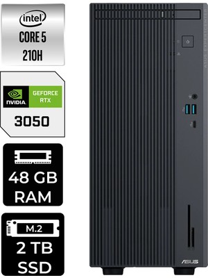 Asus Expertcenter P500MV Core 5 210H RTX 3050 Masaüstü Bilgisayar 48GB RAM 2TB SSD FreeDOS + Per4 USB P500C52108512B0DP431