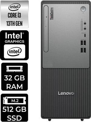 Lenovo Thinkcentre Neo 50T Intel Core I3 13100 32GB 512GB SSD W11P Masaüstü Bilgisayar & Per4 USB Bellek 12UB0009TRP345