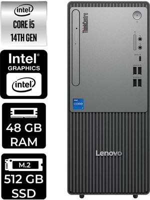 Lenovo Thinkcentre Neo 50T Intel Core I5 14400 48GB 512GB SSD W11H Masaüstü Bilgisayar & Per4 USB Bellek 12UAS1CF00P329