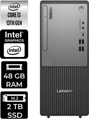 Lenovo Thinkcentre Neo 50T Intel Core I3 13100 48GB 2tb SSD W11H Masaüstü Bilgisayar & Per4 USB Bellek 12UB0009TRP331