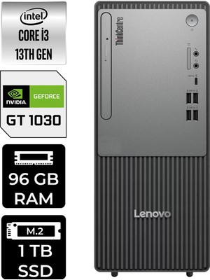 Lenovo Thinkcentre Neo 50T Intel Core I3 13100 96GB 1tb SSD GT1030/4GB W11H Masaüstü Bilgisayar & Per4 USB Bellek 12UB0009TRP458
