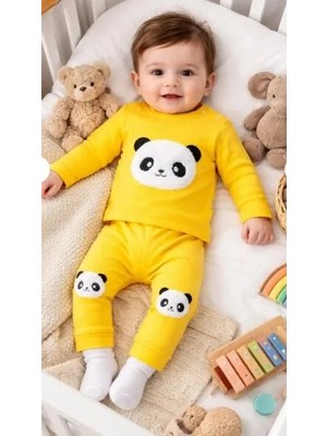Panda Nakışlı 2’li Bebek Eşofman Takımı | Penye Kumaş, Yumuşak ve Rahat Tasarım (6-9-12-18 Ay)