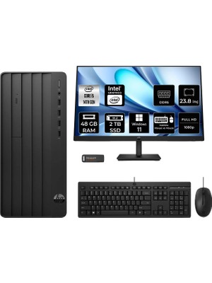 HP Prodesk 2 i5 14400 48GB RAM 2TB SSD 23.8" FHD Win11 Home B70VQATPN631 Masaüstü Bilgisayar + Per4 USB