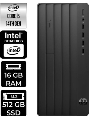 HP Prodesk 2 i5 14400 16GB RAM 512GB SSD FreeDOS B70VQATPN301 Masaüstü Bilgisayar + Per4 USB