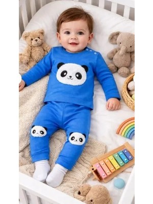 Panda Nakışlı 2’li Bebek Eşofman Takımı | Penye Kumaş, Yumuşak ve Rahat Tasarım (6-9-12-18 Ay)