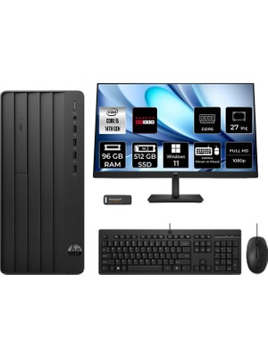 HP Prodesk 2 i5 14400 96GB RAM 512GB SSD 27" FHD Win11 Pro B70VQATPN1017 Masaüstü Bilgisayar + Per4 USB