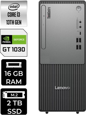 Lenovo Thinkcentre Neo 50T Intel Core I3 13100 16GB 2tb SSD GT1030/4GB Fdos Masaüstü Bilgisayar & Per4 USB Bellek 12UB0009TRP423