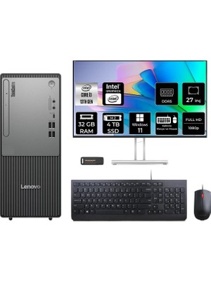 Lenovo Thinkcentre Neo 50T Intel Core I3 13100 32GB 4tb SSD 27" Fhd Monitör W11H Masaüstü Bilgisayar & Per4 USB Bellek 12UB0009TRP928