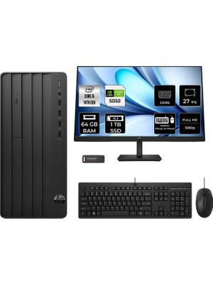Hp Prodesk 2 Intel Core I5 14400 64GB 1tb SSD RTX5050/8GB 27" Fhd Monitör Fdos Masaüstü Bilgisayar & Per4 USB Bellek B70VQATPN1154