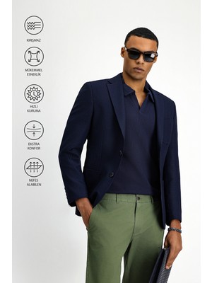 Kiğılı Techno-Line 7 Drop Slim Fit Dar Kesim Likralı Ceket