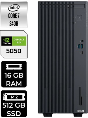 Asus Expertcenter P500MV Core 7 240H RTX 5050 8GB Masaüstü Bilgisayar 16GB RAM 512GB SSD FreeDOS + Per4 USB P500C724016512B0DP481