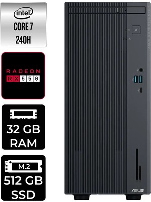 Asus Expertcenter P500MV Core 7 240H Masaüstü Bilgisayar 32GB RAM 512GB SSD Win11 Pro + Per4 USB P500C724016512B0DP405