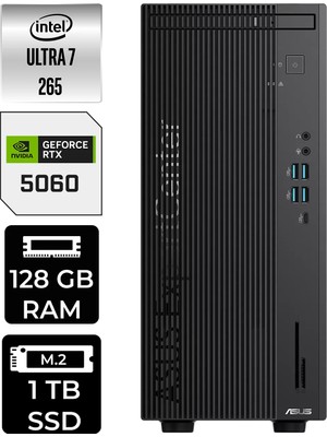 Asus Expertcenter B900MF Core Ultra 7 265 RTX 5060 8GB Masaüstü Bilgisayar 128GB RAM 1TB SSD Win11 Home + Per4 USB B9000072650010P967