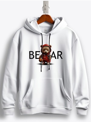 MGAX Basketbol Sevimli Ayı Oyuncu Baskılı Regular Kapşonlu Sweatshirt