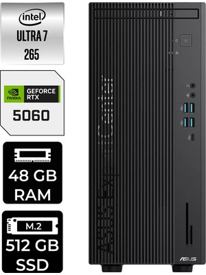 Asus Expertcenter B900MF Core Ultra 7 265 RTX 5060 8GB Masaüstü Bilgisayar 48GB RAM 512GB SSD Win11 Pro + Per4 USB B9000072650010P991