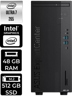 Asus Expertcenter B900MF Core Ultra 7 265 Masaüstü Bilgisayar 48GB RAM 512GB SSD Win11 Pro + Per4 USB B9000072650010P391