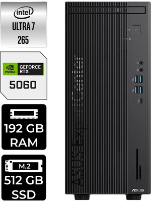 Asus Expertcenter B900MF Core Ultra 7 265 RTX 5060 8GB Masaüstü Bilgisayar 192GB RAM 512GB SSD Win11 Pro + Per4 USB B9000072650010P1016