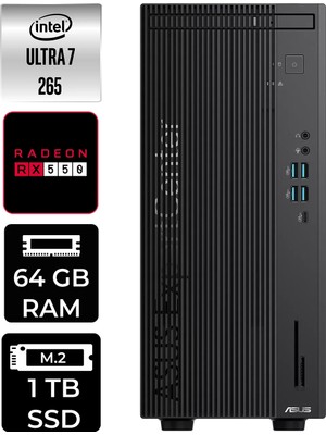 Asus Expertcenter B900MF Core Ultra 7 265 Masaüstü Bilgisayar 64GB RAM 1TB SSD FreeDOS + Per4 USB B9000072650010P437