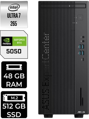 Asus Expertcenter B900MF Core Ultra 7 265 RTX 5050 8GB Masaüstü Bilgisayar 48GB RAM 512GB SSD Win11 Pro + Per4 USB B9000072650010P871
