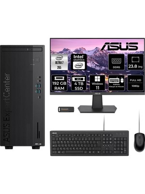 Asus Expertcenter B900MF Core Ultra 7 265 Masaüstü Bilgisayar 192GB RAM 4TB SSD 23.8" FHD Win11 Home + Per4 USB B9000072650010P1099